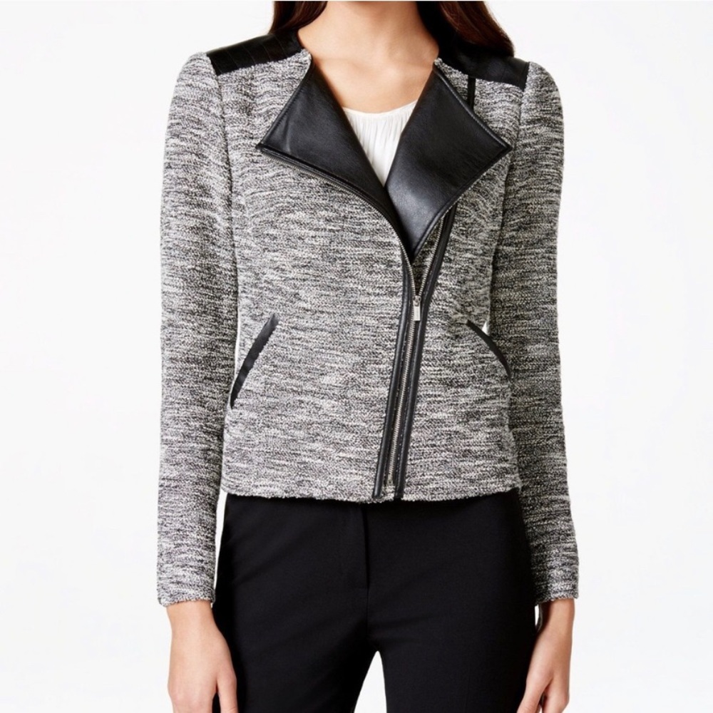 Calvin Klein Tweed Moto Jacket